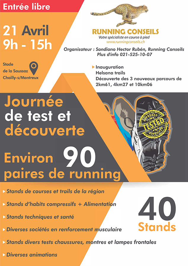 Affiche de la journée running du 21 avril 2018 à Chailly